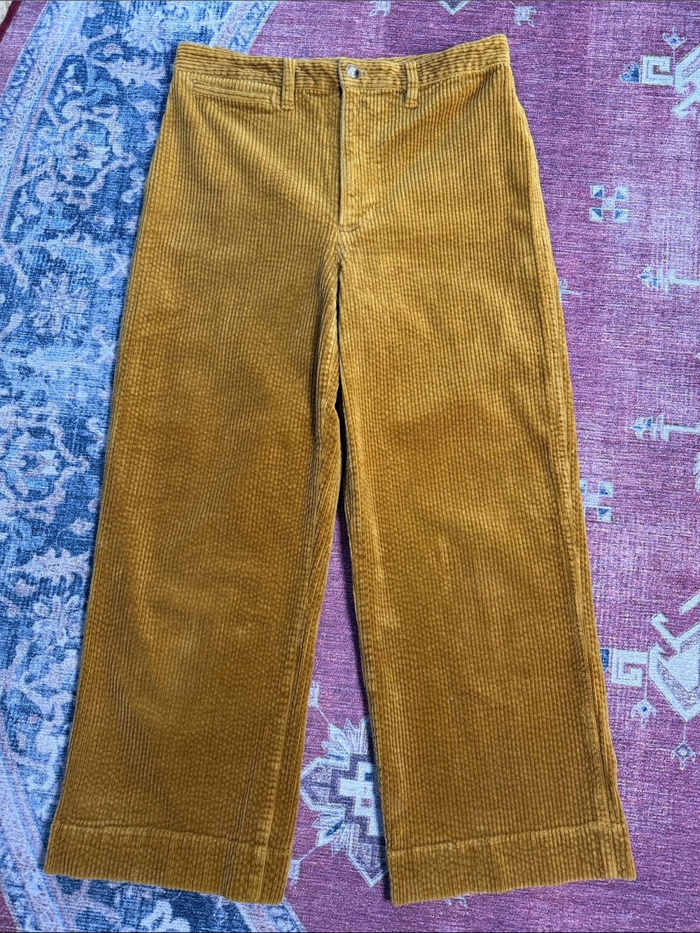 MADEWELL Slim Emmett Wide-Leg Crop Corduroy Pants Size 28 - Picture 2 of 15